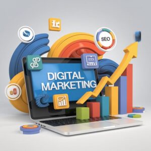 the image desicribes about here is picture of digital marketing growth