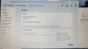 Google Ads guide, run a campaign 1st option is Bidding